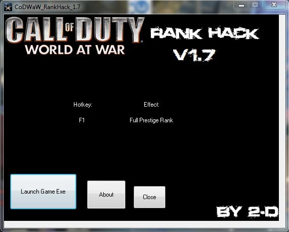 Call of Duty: World at War: Rank Hack [1.7] {2-D}