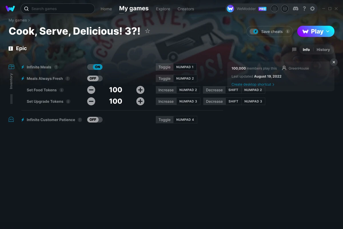 Cook, Serve, Delicious! 3 "Трейнер +5" [UPD: 19.08.2022] {GreenHouse / WeMod}