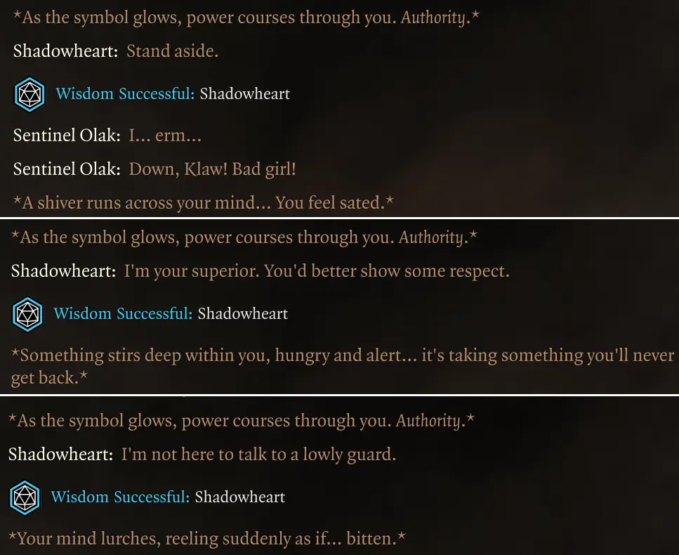 Baldur's Gate 3 "Использование Иллитидских способностей в диалогах без долгого отдыха"