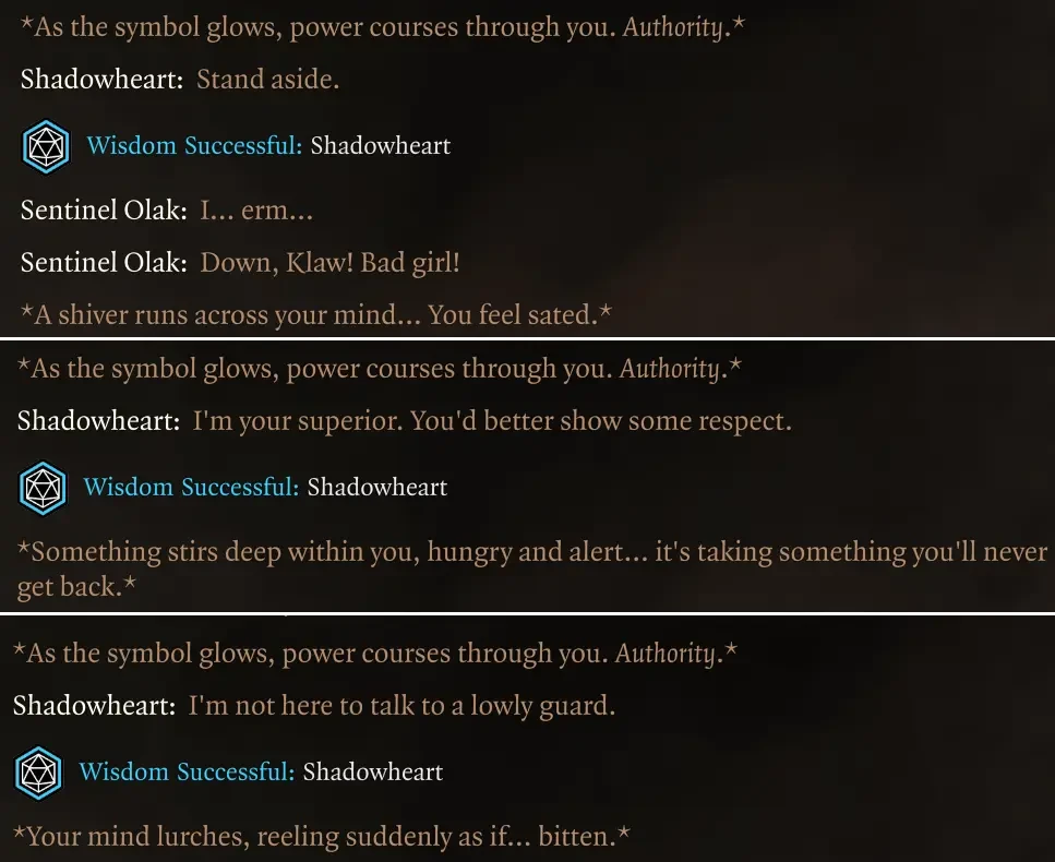 Baldur's Gate 3 "Использование Иллитидских способностей в диалогах без долгого отдыха"