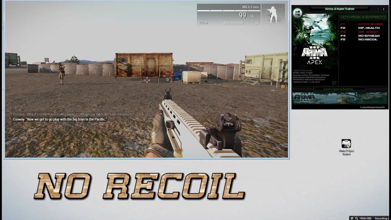 Arma 3 - Apex: Трейнер/Trainer (+4) [Update: 14.11.2016] {FutureX}