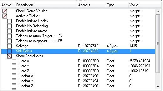 Tomb Raider (2013): Таблица для Cheat Engine [UPD: 16.04.2017] {Alice0725}
