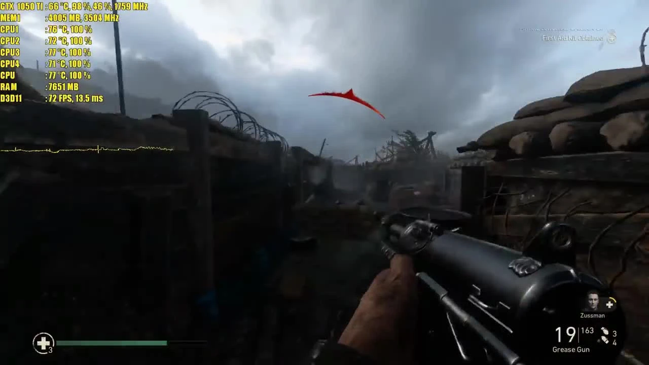 Call of Duty - WW2 - GTX 1050TI 4GB + i5 4590