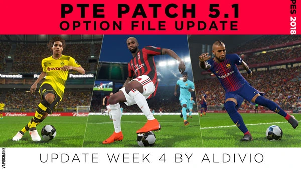 Pes 2018 "PTE Patch 5.1 Option File 25.08.2018"