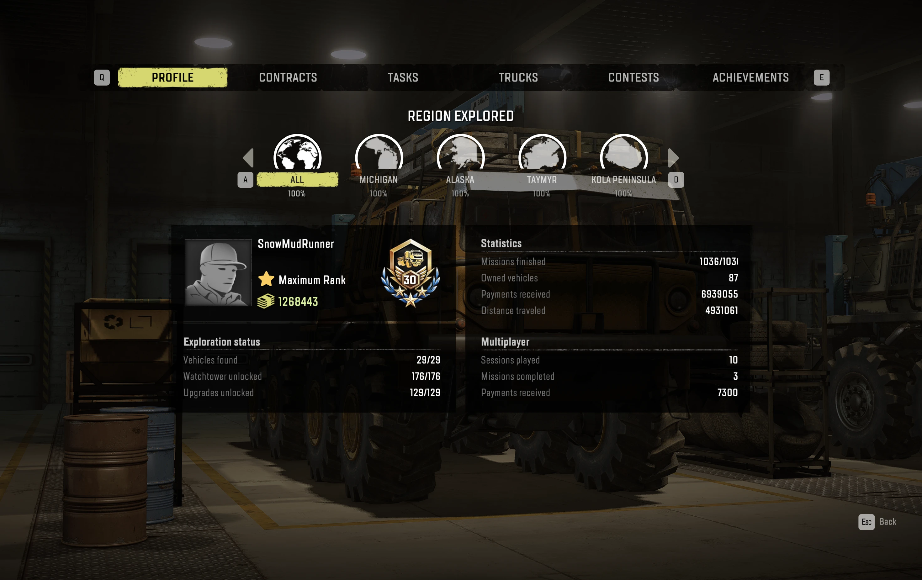 SnowRunner "Сохранение - 100% все открыто"