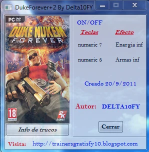 Duke Nukem Forever: Трейнер (+2) [1.0] {Delta10FY}
