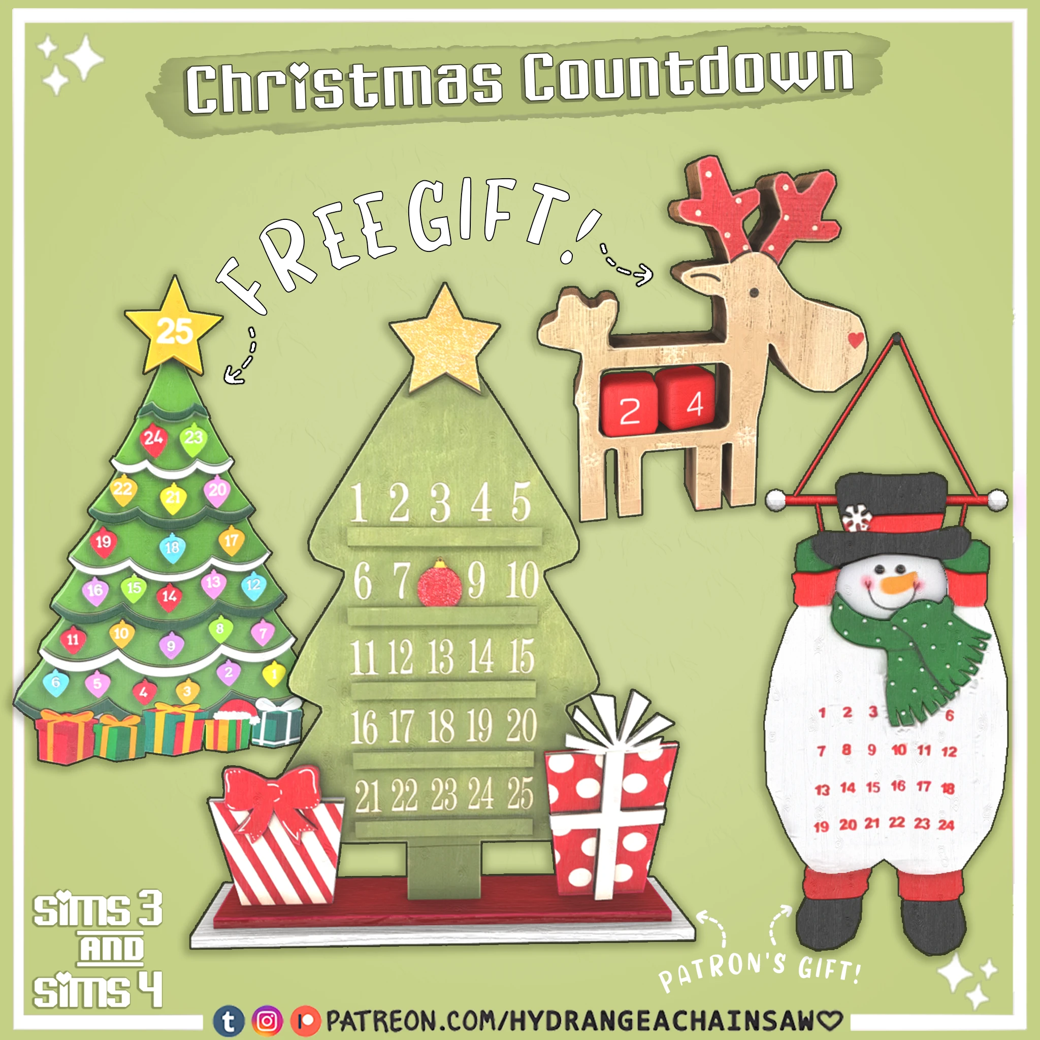 The Sims 4 "Сборка модов - набор новогодних декораций"