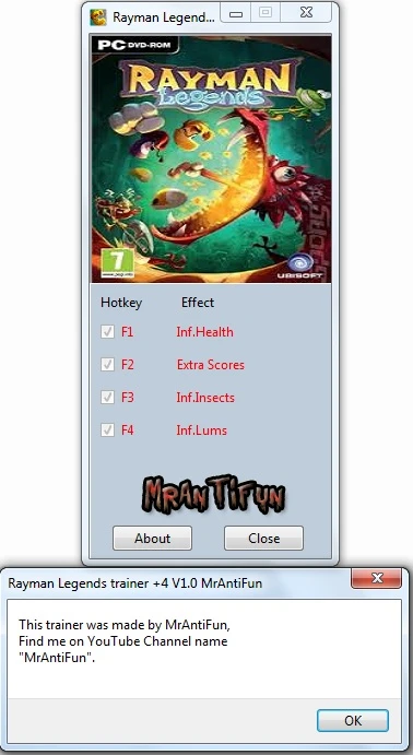 Rayman Legends: Трейнер/Trainer (+4) [1.0] {MrAntiFun}