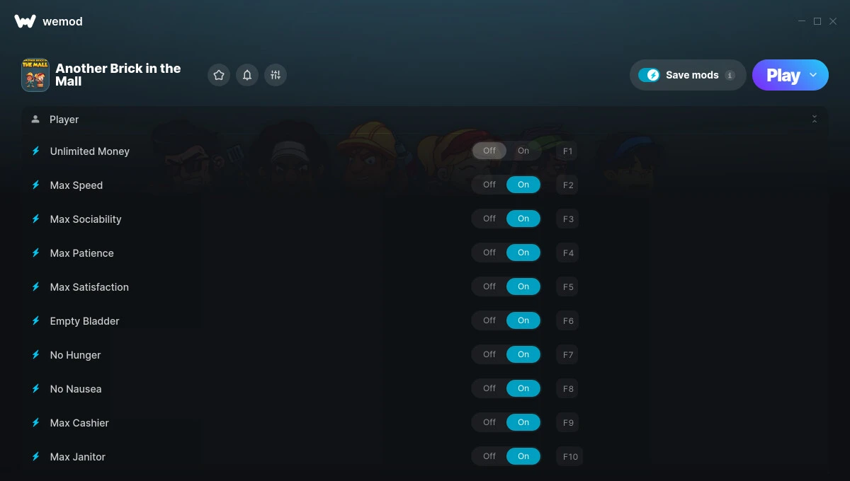 Another Brick in the Mall "Трейнер +16 от WeMod: Уровень, деньги, скорость и пр"