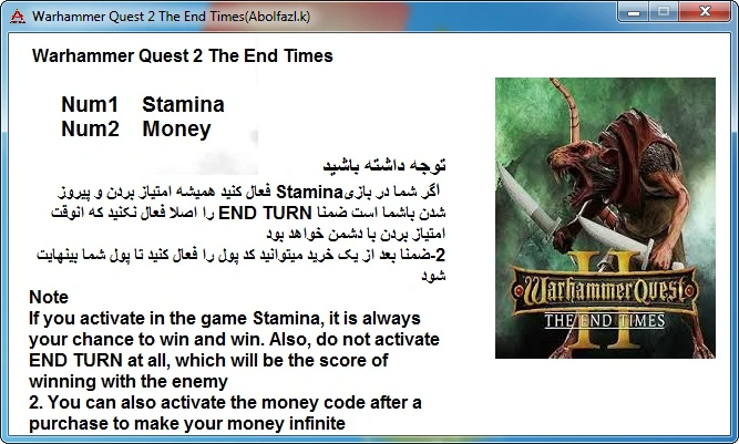 Warhammer Quest 2: The End Times: Трейнер/Trainer (+2) [1.0] {Abolfazl.k}