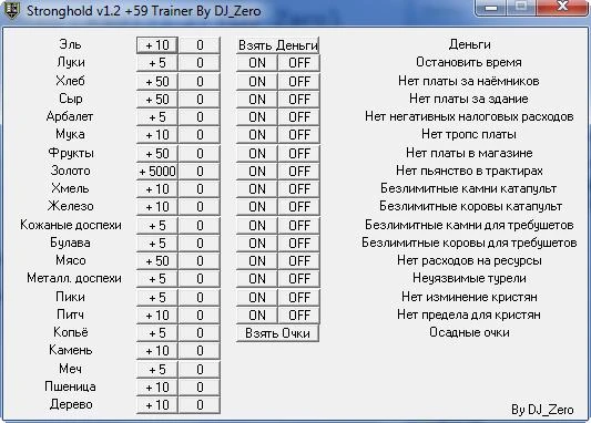 Stronghold: Трейнер (+59) [1.2] {DJ_Zero}