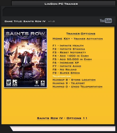 Saints Row 4: Трейнер/Trainer (+11) [1.0] {LinGon}
