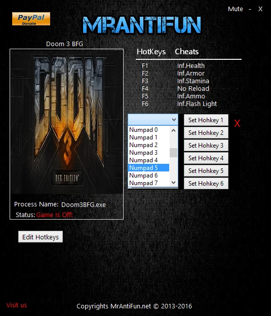 Doom 3 BFG Edition: Трейнер/Trainer (+6) [1.0.34] {MrAntiFun}