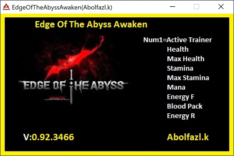 Edge of the abyss: Awakening: Трейнер/Trainer (+8) [0.92.3466] {Abolfazl.k}