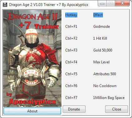 Dragon Age 2: Трейнер (+7) [1.03] {Apocalypticx}