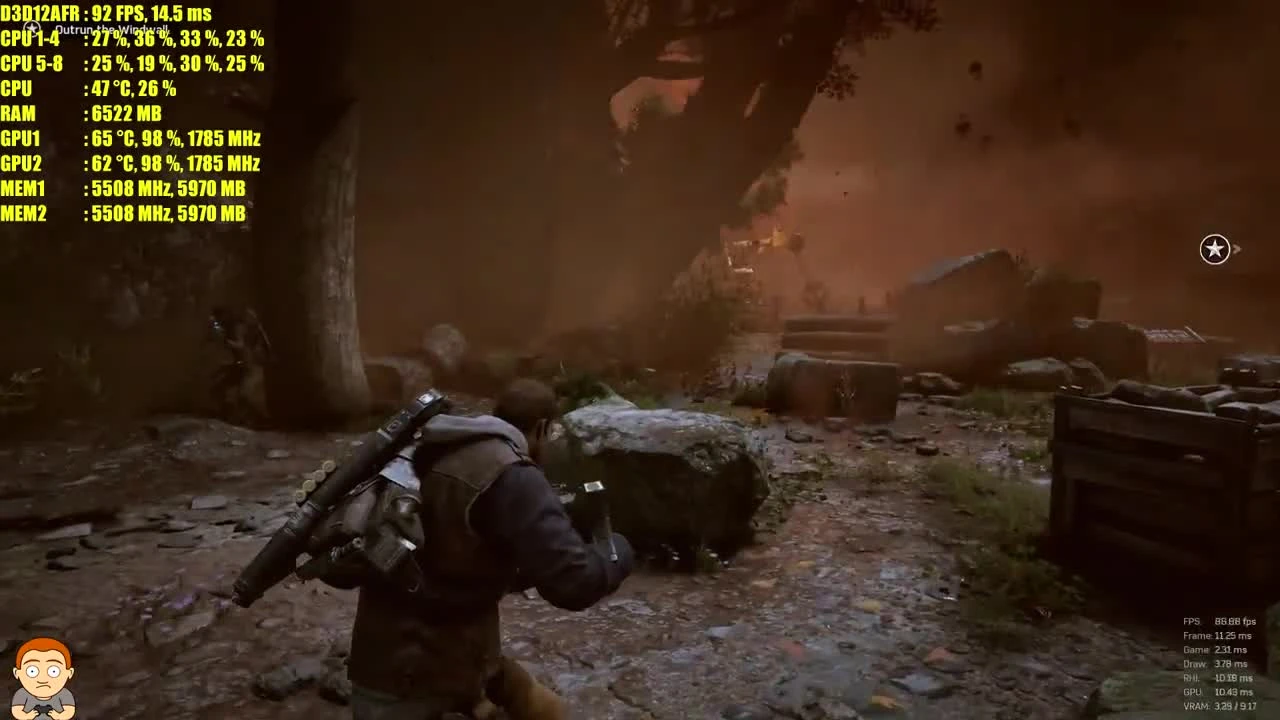 Gears Of War 4 - Multi GPU Update DX12 GTX 1080 TI SLI 4K. Тест производительности. Частота кадров