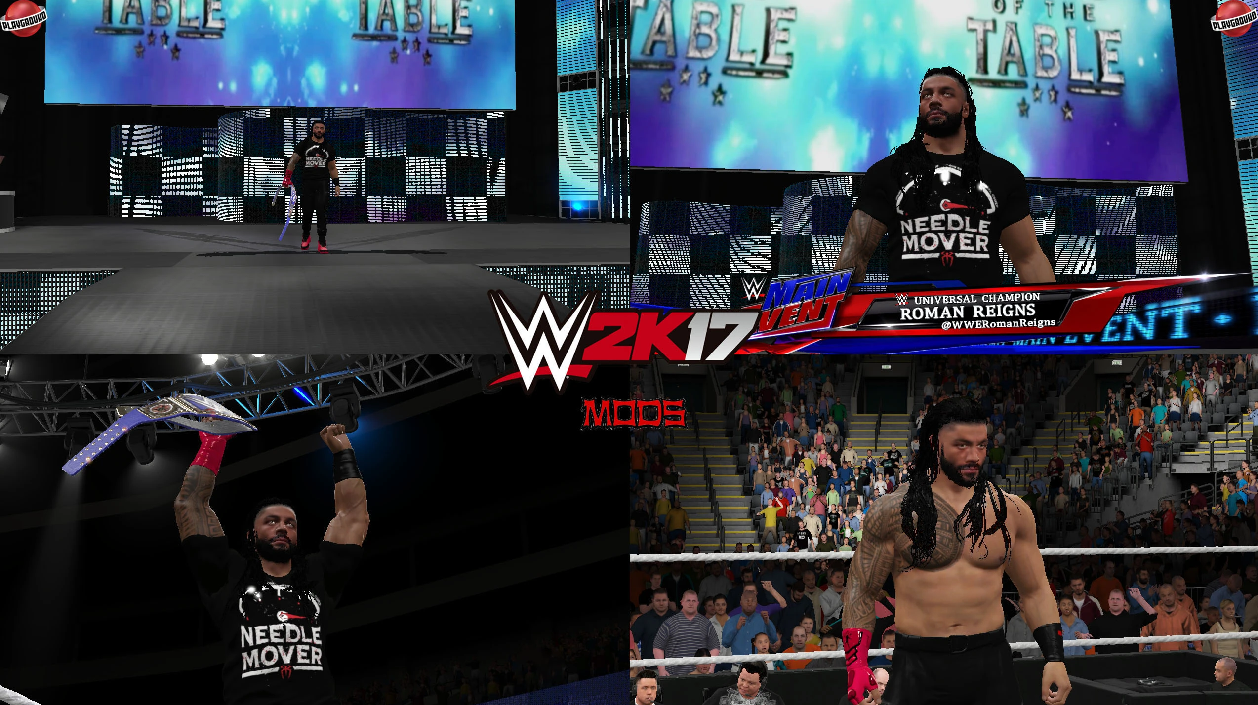 WWE 2K17 "Roman Reigns Needle Mover Наряд (Лицевая анимация) WWE 2K19 Порт Мод
