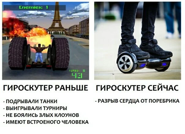 Гироскутеры раньше и сейчас