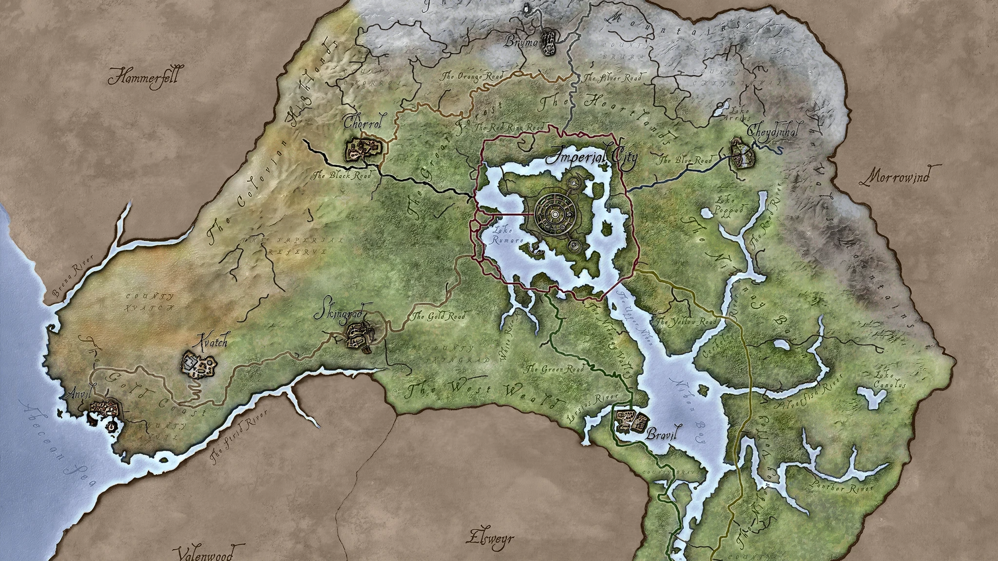 The Elder Scrolls 4: Oblivion Remastered "Более полная карта мира" [v1.1]