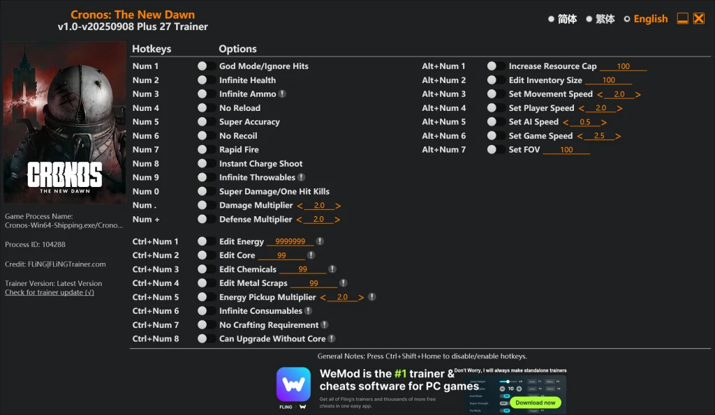 Cronos: The New Dawn "Трейнер +27 от FLiNG: Здоровье, химикаты, ресурсы, супер урон" [1.0]