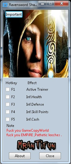 Ravensword Shadowlands: Трейнер/Trainer (+4) [1.0] {MrAntiFun}