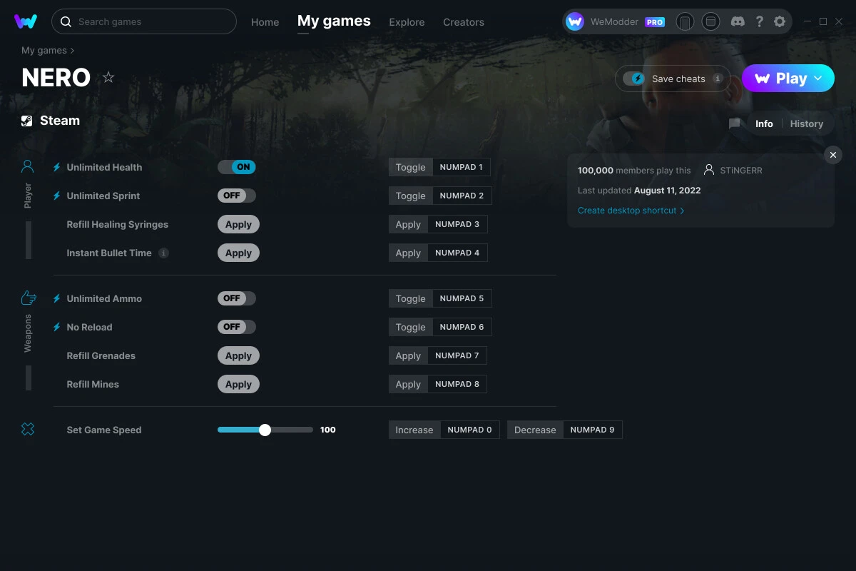 Nero "Трейнер +9" [UPD: 11.08.2022] {MrAntiFun / WeMod}