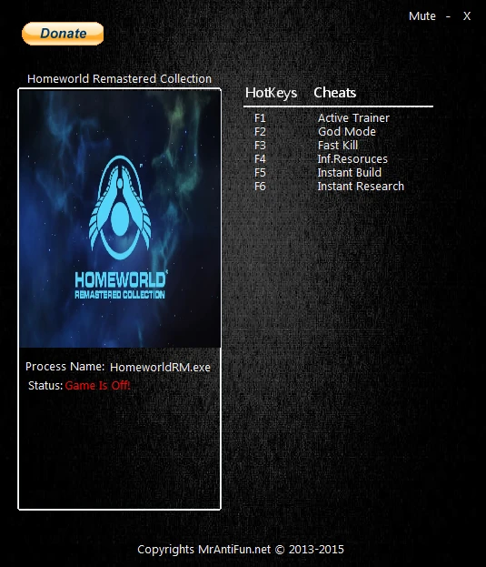 Homeworld: Remastered Collection: Трейнер/Trainer (+5) [1.26] {MrAntiFun}