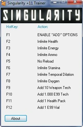 Singularity: Трейнер (+11) [1.0] {Ser[G]ant}