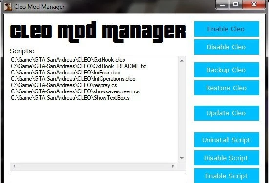 Grand Theft Auto: San Andreas "CLEO Mod Manager"