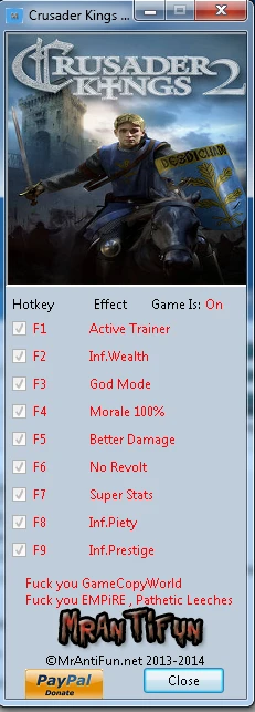 Crusader Kings 2: Трейнер/Trainer (+8) [2.3.4 - Steam] {MrAntiFun}