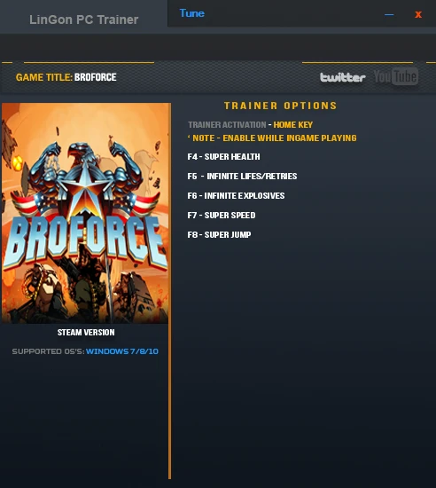 BroForce: Трейнер/Trainer (+5) [Update July 2016] {LinGon}