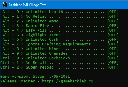 Resident Evil Village: Трейнер/Trainer (+13) [Steam] {LIRW / GHL}