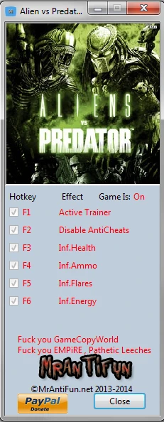 Aliens vs. Predator (2010): Трейнер/Trainer (+4) [Latest Steam] {MrAntiFun}