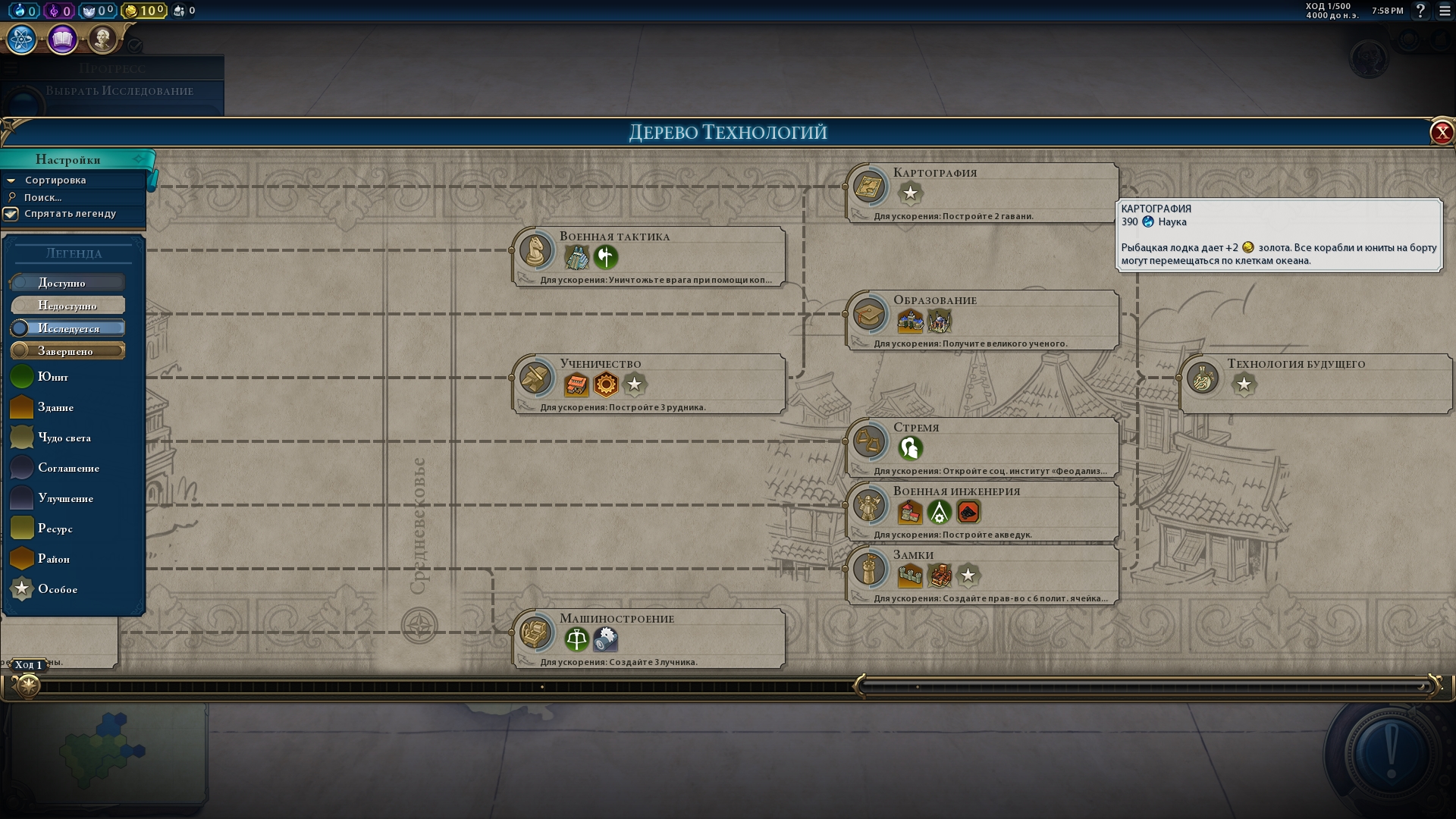 Sid Meier's Civilization 6 "Ограничение исследования технологий и социальных институтов (эпохи)"