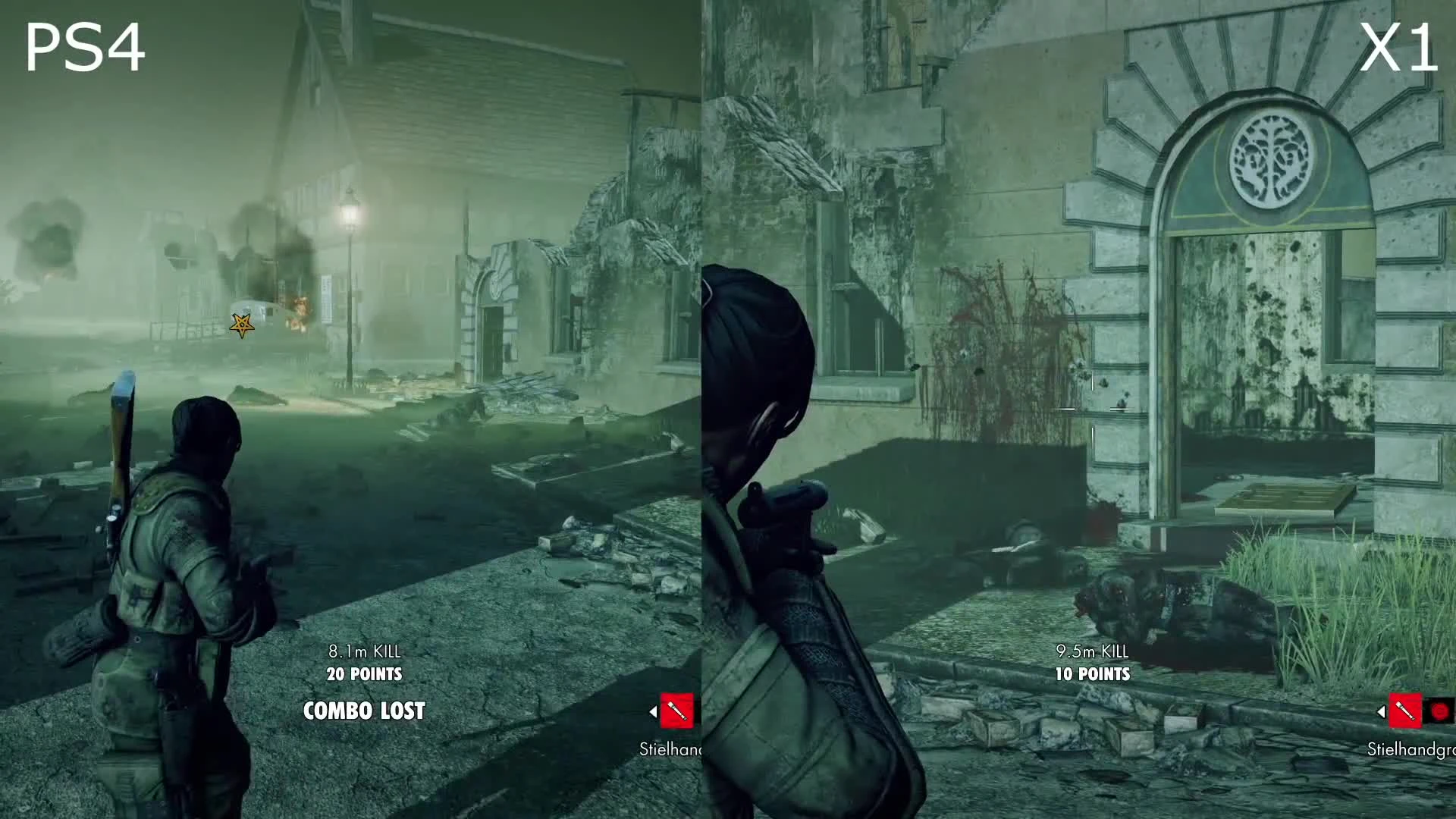 Zombie Army Trilogy "Сравнение версий для PS4 vs Xbox One"