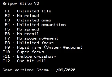 Sniper Elite V2: Трейнер/Trainer (+12) [Steam] {LIRW / GHL}