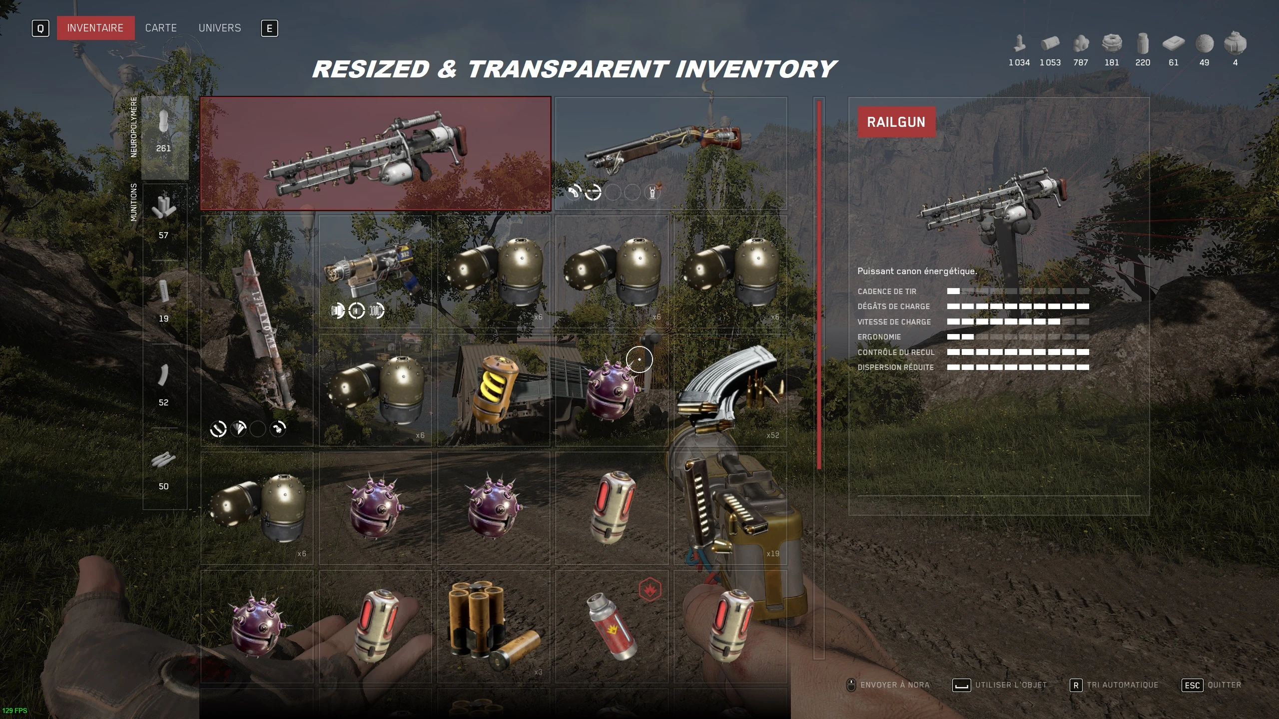 Atomic Heart "Уменьшенный размер интерфейса и прозрачный инвентарь"