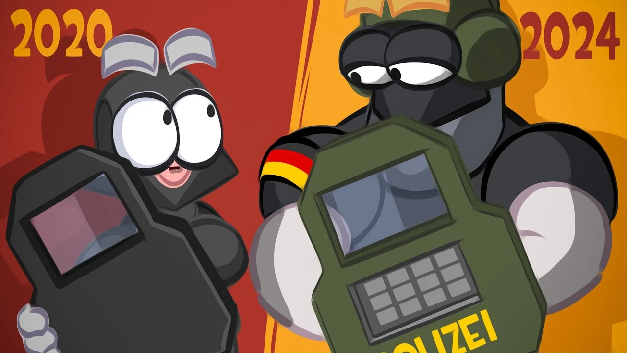 Щиты в Сидже, тогда в 2020, и сейчас в 2024