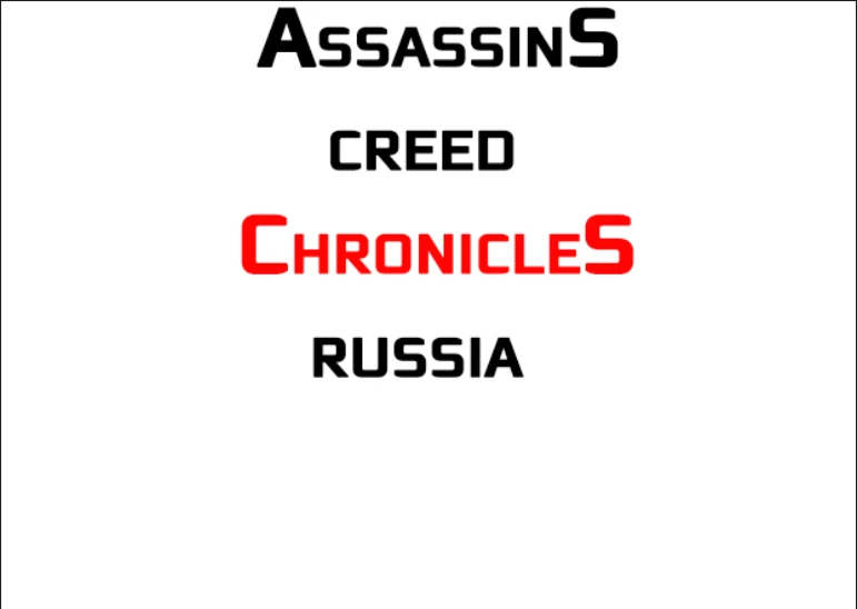 Assassin's Creed Chronicles: Russia "Шрифт для фотошопа"