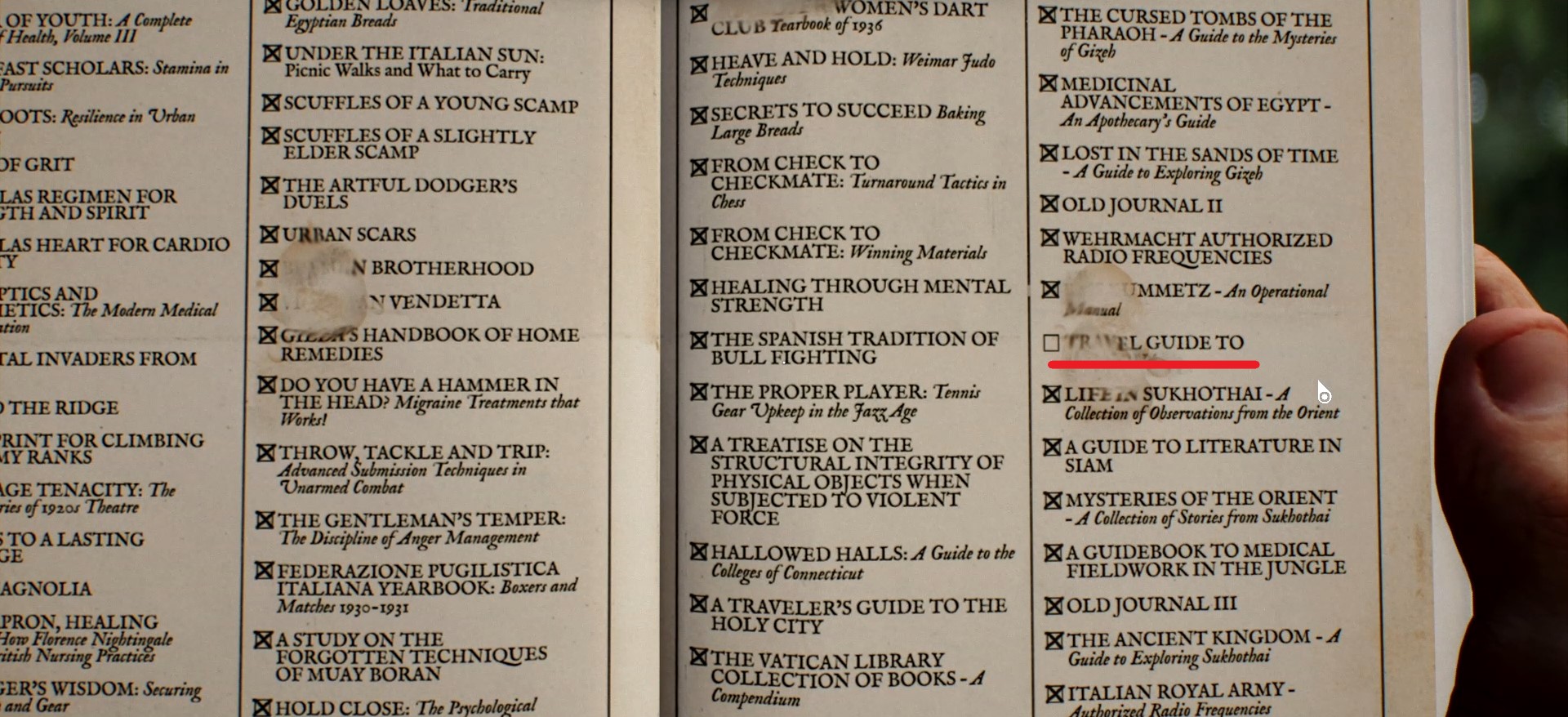 Книга "Travel guide to..." в локации Сукхотхай