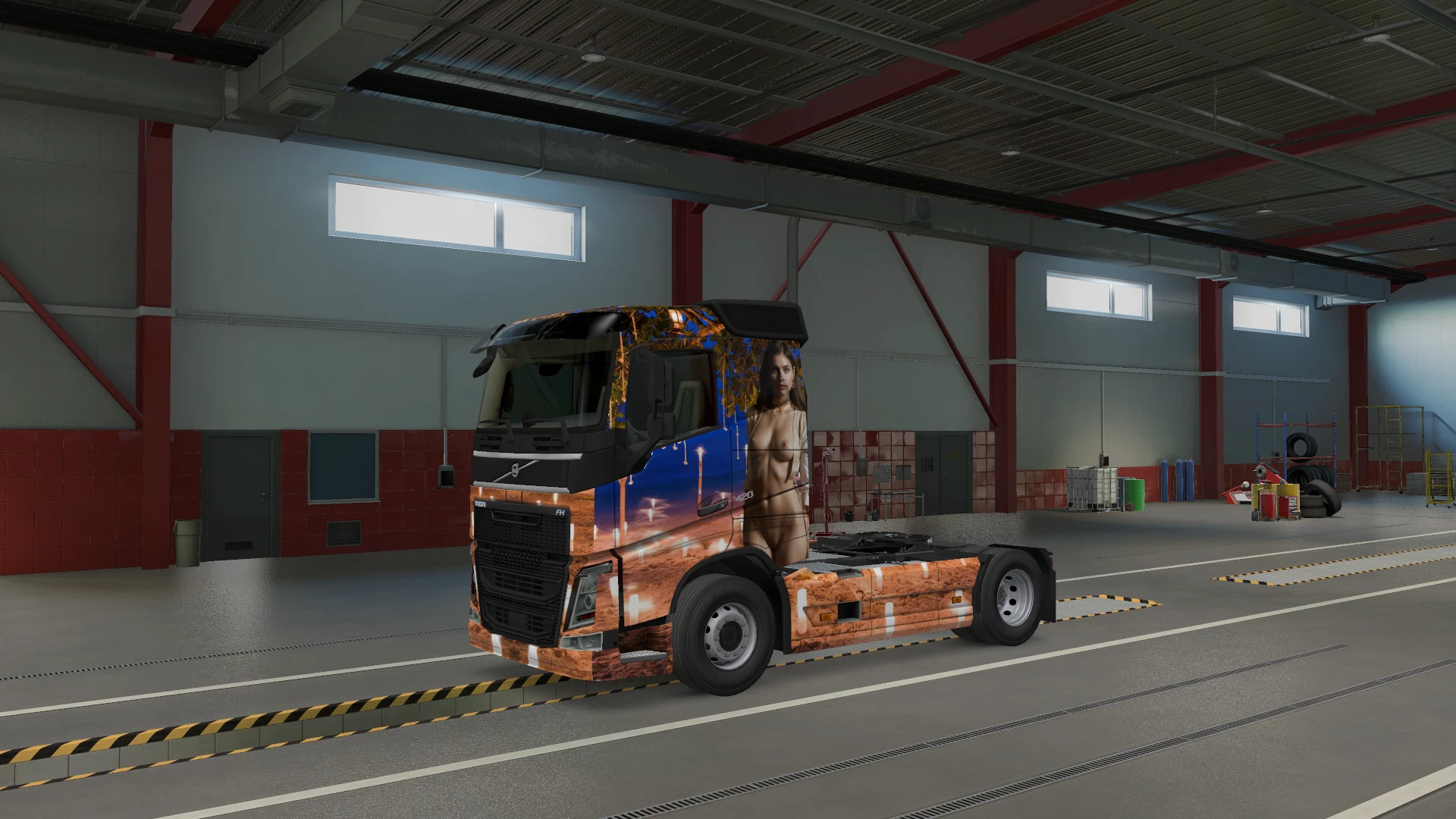 Euro Truck Simulator 2 "Эротический скин Volvo FH романтичная ночь"