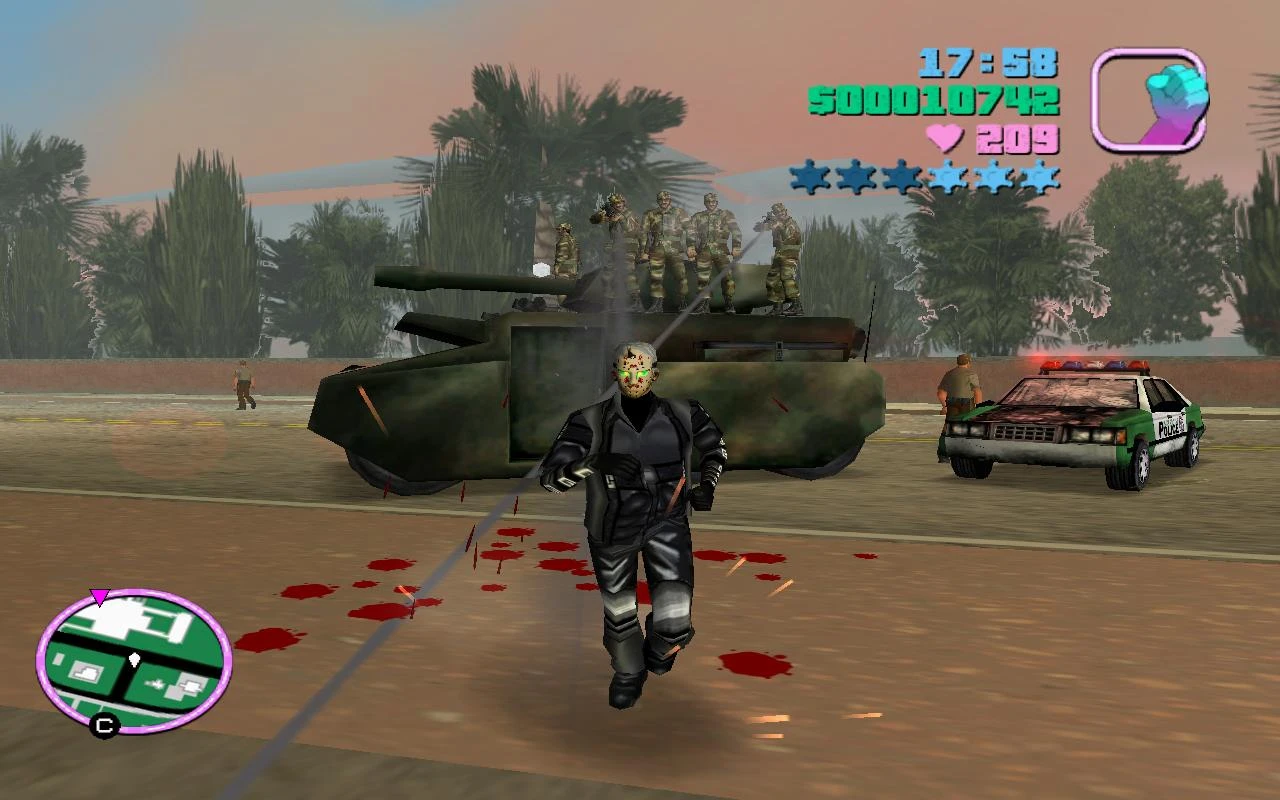 Grand Theft Auto: Vice City "Танки с солдатами наверху, патрулирующие городские дороги 2.3"