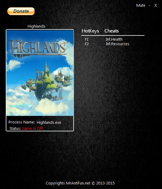 Highlands: Трейнер/Trainer (+2) [1.0] {MrAntiFun}