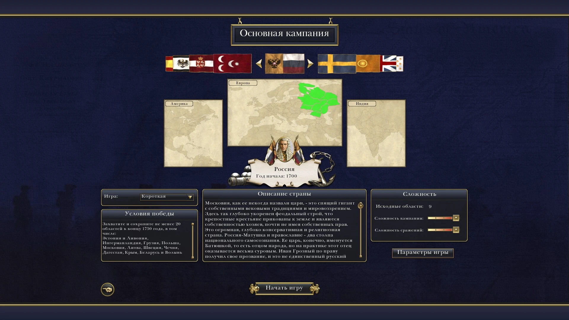 Empire: Total War "Сохранение - Российская империя на пике могущества"