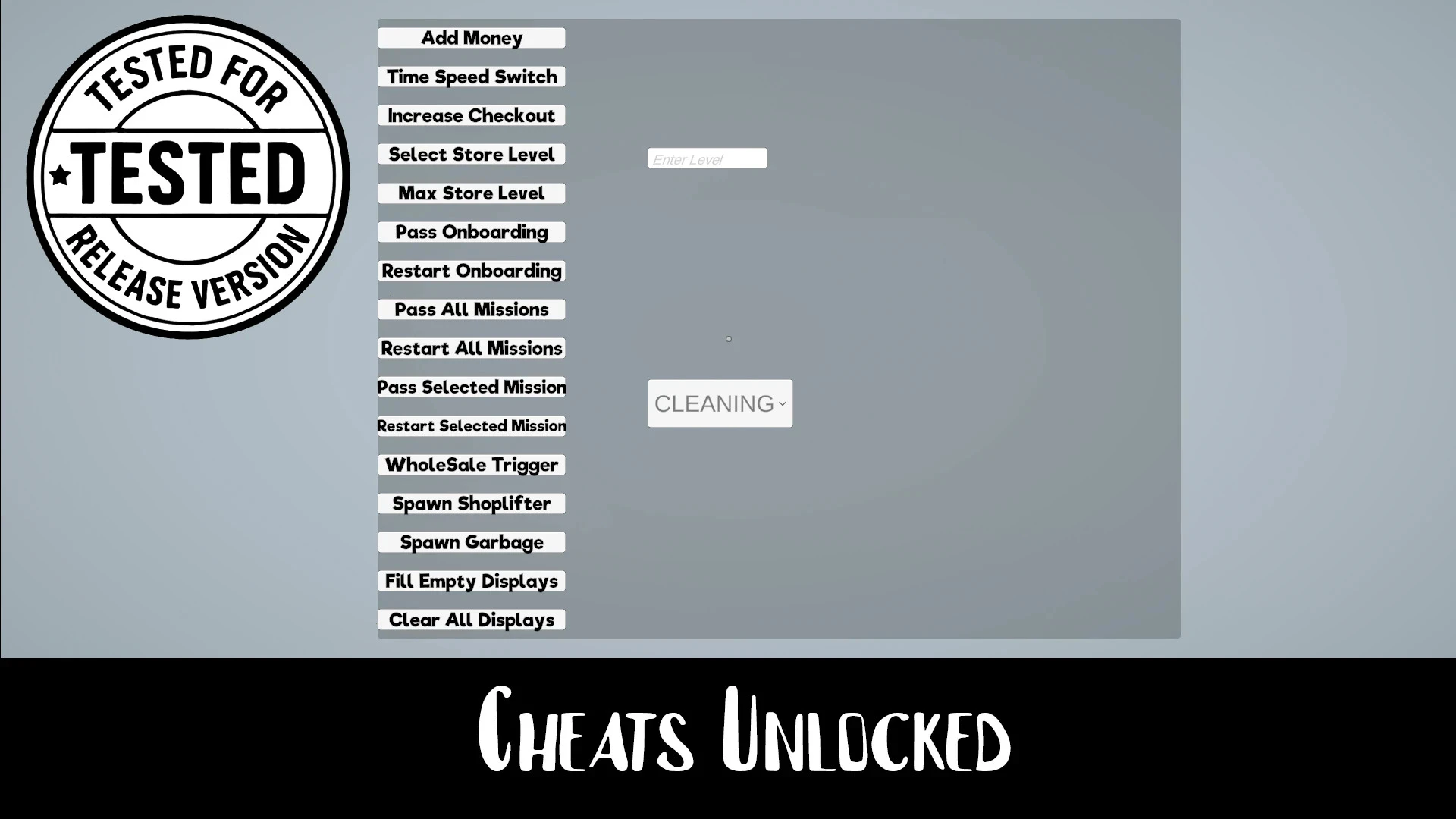 Supermarket Simulator "Разблокировать чит-меню" [1.1.0] {tempbito}