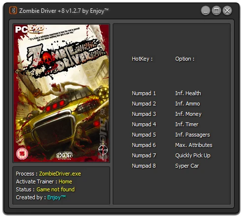 Zombie Driver: Трейнер/Trainer (+8) [v1.2.7] {Enjoy}