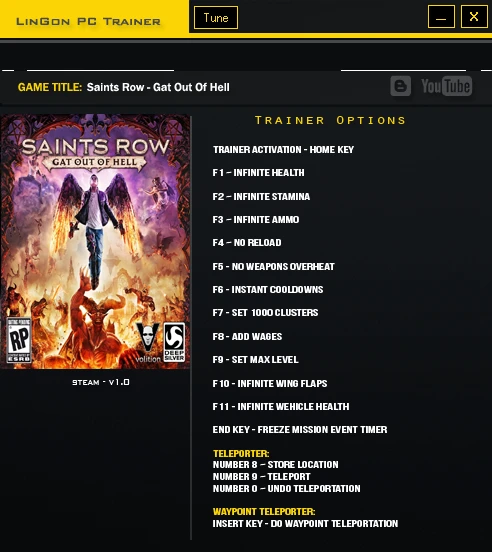 Saints Row ~ Gat Out of Hell: Трейнер/Trainer (+15) [1.0] {LinGon}