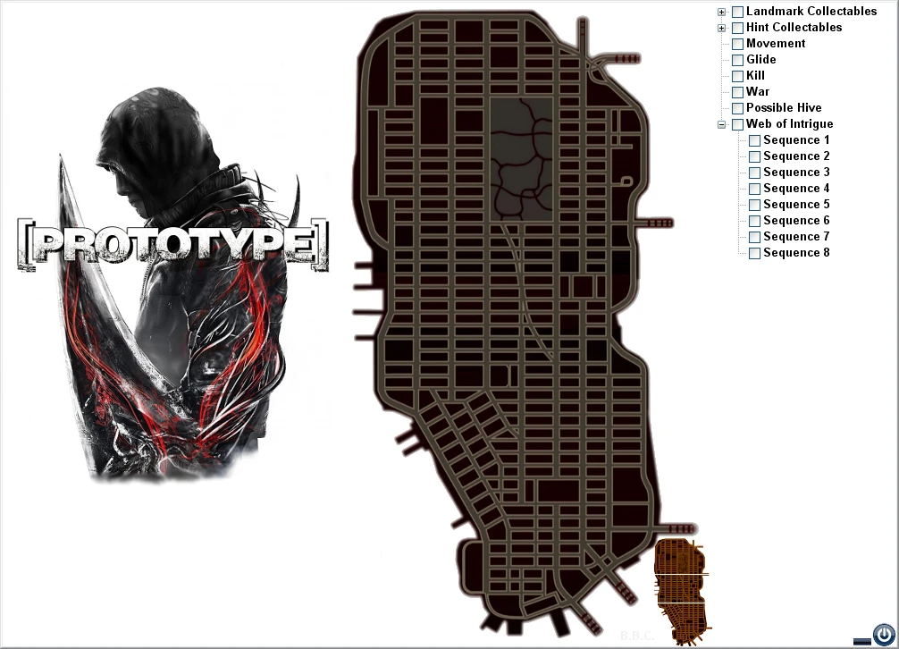 Prototype: Подробная карта с расположения всех синих сфер, розовых сфер, и тд