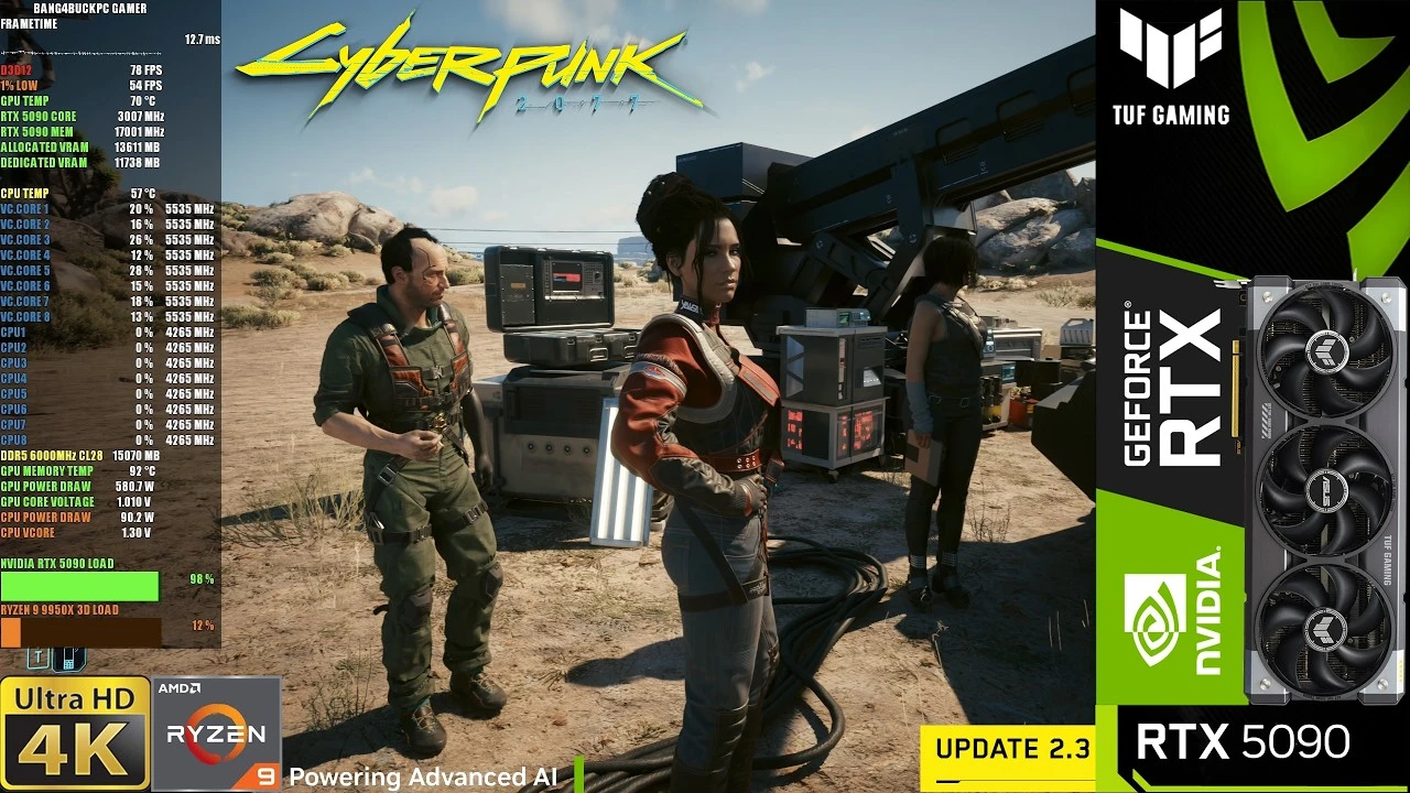 Cyberpunk 2077 с трассировкой лучей на RTX 5090 - обновление 2.3 в деле