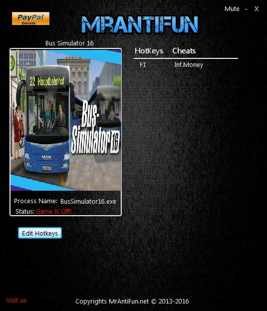 Bus Simulator 16: Трейнер/Trainer (+1: Деньги / Money) [0.0.745] {MrAntiFun}